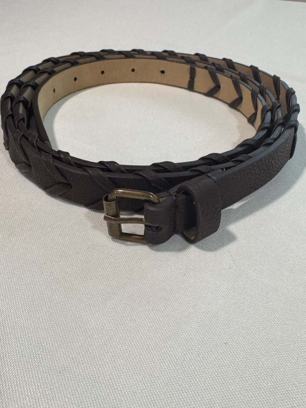 Boho Western Braided Leather Belt Brown Cottagecore Festival Bohemian
